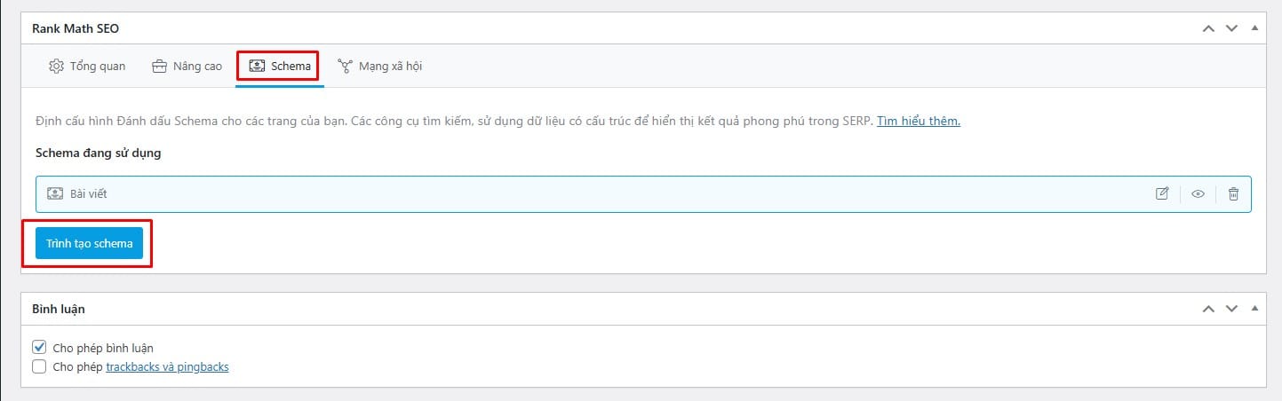 Đầu lọc thuốc lá Zobo - Nhấn Trình tạo Schema (Schema Generator) để mở giao diện cài đặt Schema Nhấn Trình tạo Schema (Schema Generator) để mở giao diện cài đặt Schema