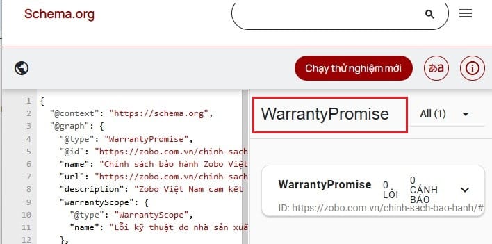 Đầu lọc thuốc lá Zobo - Kiểm tra Schema WarrantyPromise bằng công cụ Schema.org Validator Kiểm tra Schema WarrantyPromise bằng công cụ Schema.org Validator